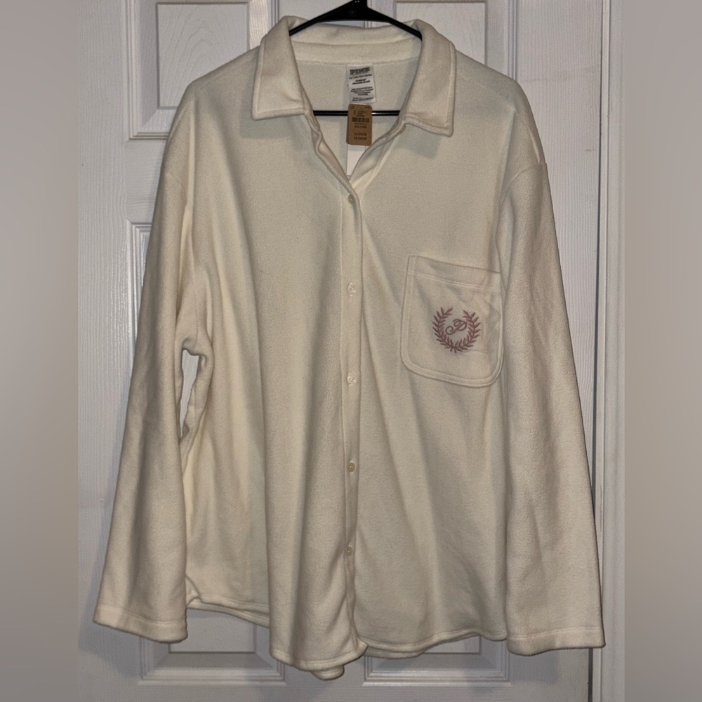 PINK Victoria's Secret Cream Fleece Sleep Shirt XXL